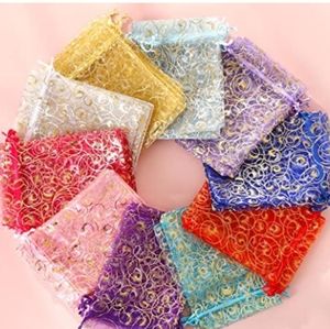 New! 25 organiza drawstring sheer bags! Multiple colors! 4x6 inches!